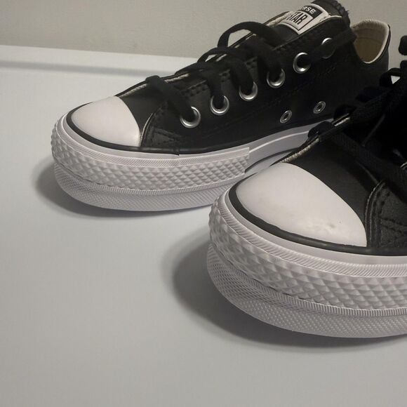 NEW CONVERSE Chuck Taylor All Star 5 Lift Platform Leather Women Shoes Sneakers - Picture 4 of 13